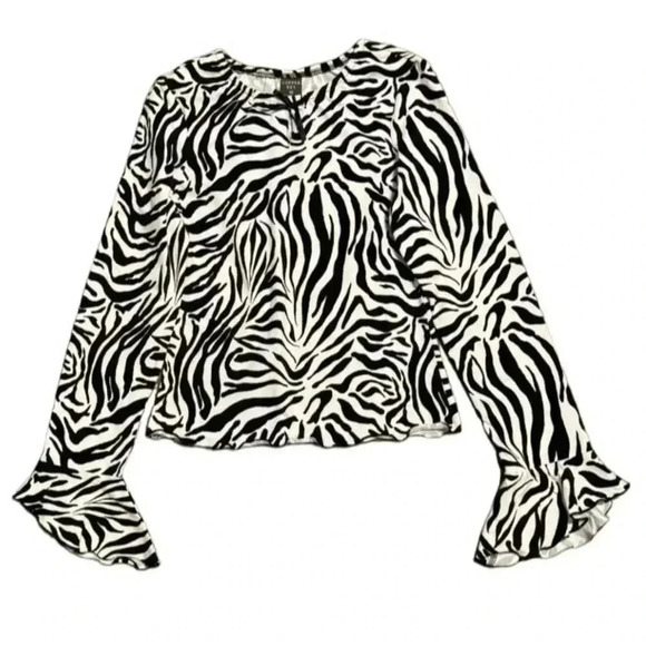 Copper Key girls  size 10 Zebra Print Top  in Black & White - Picture 1 of 3